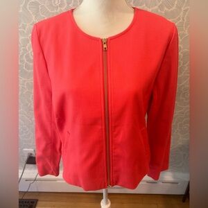 JCrew Factory Coral Cropped Blazer - Sz 14 - Sleeves Snagged